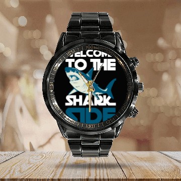 Discover Great White Shark Shark Fin Sailing Tiger Shark Calendar Steel Band Watch