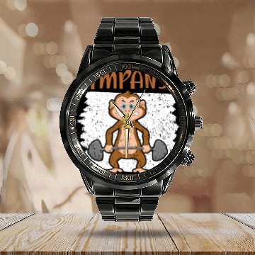 Discover Gympanse Chimpanzee Monkey Animal Zookeeper Calendar Steel Band Watch