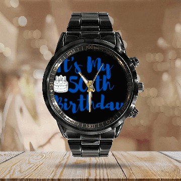 Discover it x27 s My 50th Birthday Essential Calendar Steel Band Watch