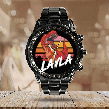 Discover Layla - Beautiful girls name with T-REX Dino Calendar Steel Band Watch