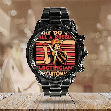 Discover Electrician Electrical Engineer Lineman Calendar Steel Band Watch