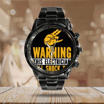 Discover Electrician Electrical Engineer Lineman Calendar Steel Band Watch