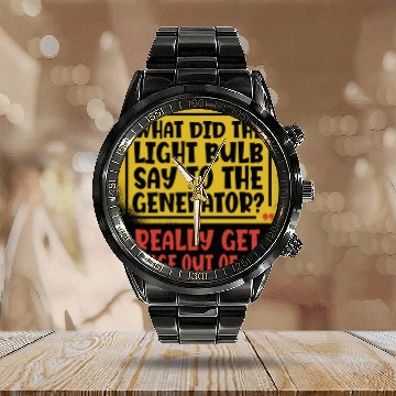 Discover Electrician Electrical Engineer Lineman Calendar Steel Band Watch