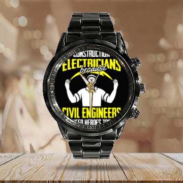 Discover Electrician Electrical Engineer Lineman Calendar Steel Band Watch
