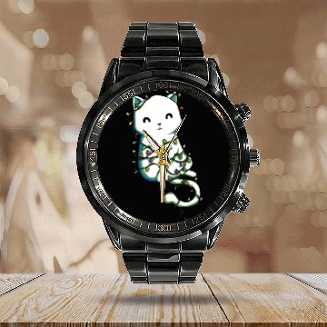 Discover cat All Tangled Calendar Steel Band Watch
