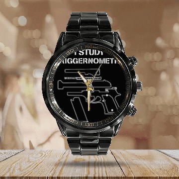 Discover I Study Triggernometry - Gun Owner Lover Calendar Steel Band Watch