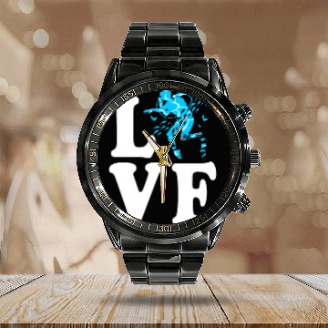 Discover I Love Scuba Diving Calendar Steel Band Watch