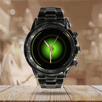 Discover Shapes dark green Calendar Steel Band Watch