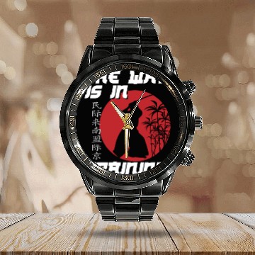 Discover Samurai Ninja Ronin Warrior Calendar Steel Band Watch