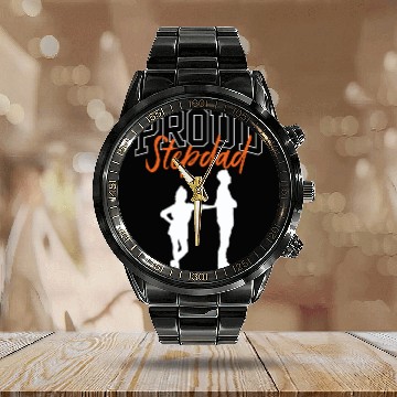 Discover Proud Stepdad Step Dad Fathers Day Stepfather Calendar Steel Band Watch