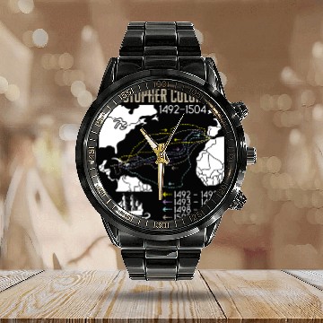 Discover Christopher Columbus Day Italian American Calendar Steel Band Watch
