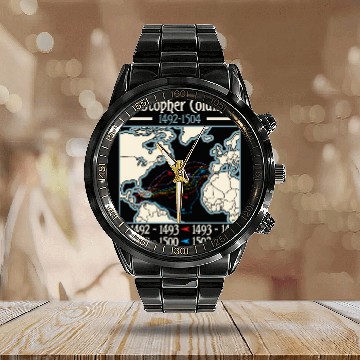 Discover Christopher Columbus Day Italian American Calendar Steel Band Watch