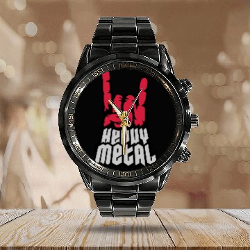 Discover Heavy metal logo hand Calendar Steel Band Watch