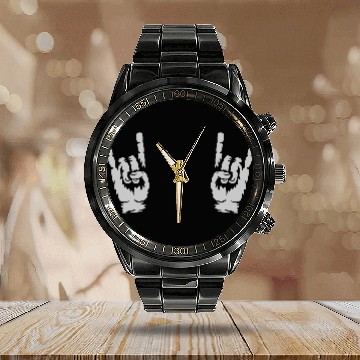 Discover music heavy metal hands Calendar Steel Band Watch