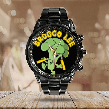 Discover Brocco Lee Vegetable Vegetarian Vegan Broccoli Calendar Steel Band Watch