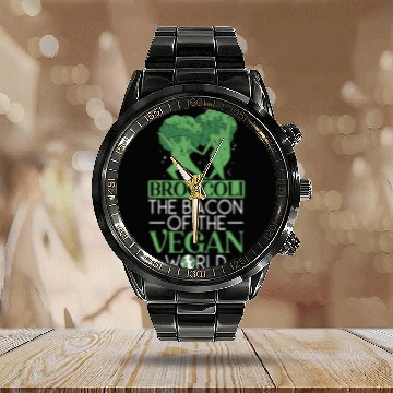 Discover Broccoli The Bacon Of The Vegan World Broccoholic Calendar Steel Band Watch