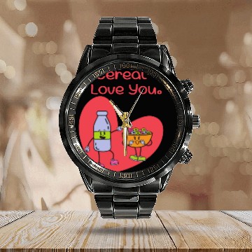 Discover I Cereal-sy Love You Calendar Steel Band Watch
