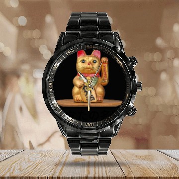 Discover Japanese cat Calendar Steel Band Watch