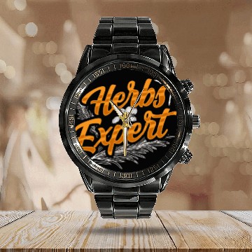 Discover Herbs Expert Herbalism Herb Herbalist Gardening Calendar Steel Band Watch