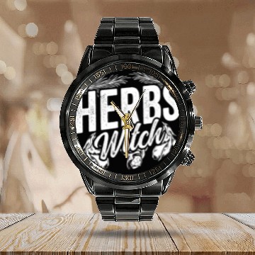 Discover Herbs Witch Herbalism Herb Herbalist Gardening Calendar Steel Band Watch