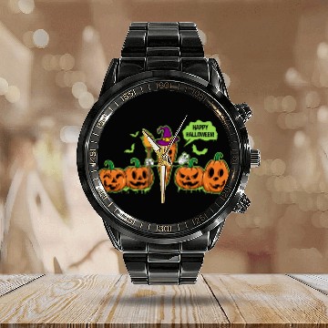Discover Happy Halloween Carrot Pumpkin Trick Or Treat Calendar Steel Band Watch