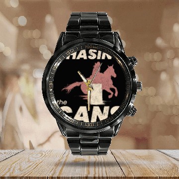 Discover Barrel Racer Rodeo Racing Horse Riding Funny Calendar Steel Band Watch