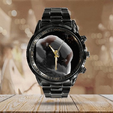 Discover Funny Curious Bird Sparrow Calendar Steel Band Watch