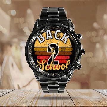 Discover Back to school Calendar Steel Band Watch