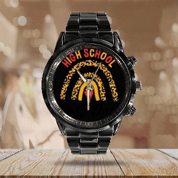 Discover Rainbow First Day Of School High School Teacher Calendar Steel Band Watch