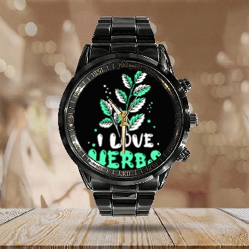 Discover I Love Herbs Herbalism Herbalist Herb Gardening Calendar Steel Band Watch