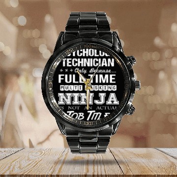 Discover Psychology Technician Calendar Steel Band Watch - Multitasking Ninja