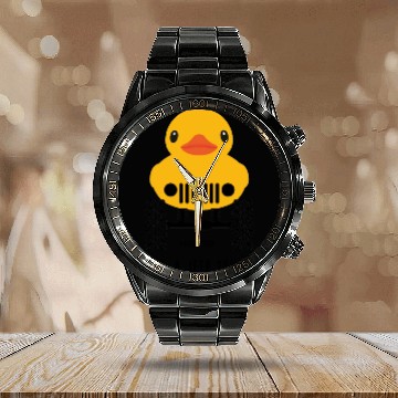 Discover Jeep Cute Rubber duck on Offroad wheels duckduck Calendar Steel Band Watch