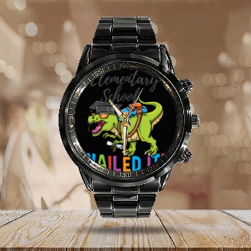 Discover Elementary School Nailed It Dinosaur Graduation Calendar Steel Band Watch