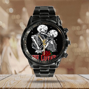 Discover The Lovers Vintage Tarot Card Astrology Skull Calendar Steel Band Watch