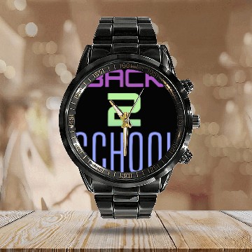 Discover Back to School Calendar Steel Band Watch