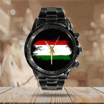 Discover Tajikistan flag Calendar Steel Band Watch