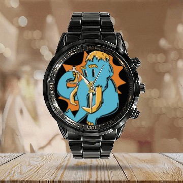 Discover Mammoth animal Calendar Steel Band Watch