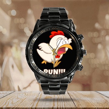 Discover Chicken Run Meme Calendar Steel Band Watch
