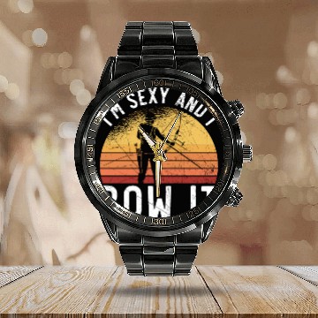 Discover I'm Sexy And I Bow It Archer Shoot Arrow Archery Calendar Steel Band Watch