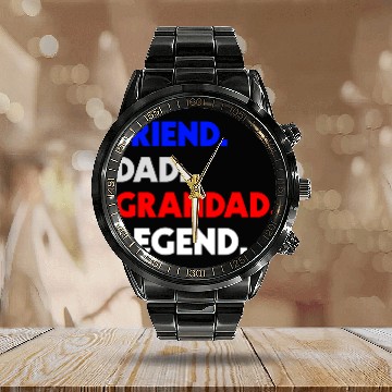 Discover FRIEND DAD GRANDAD LEGEND Calendar Steel Band Watch
