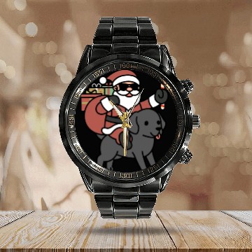 Discover Great Dane Santa Claus Christmas Calendar Steel Band Watch