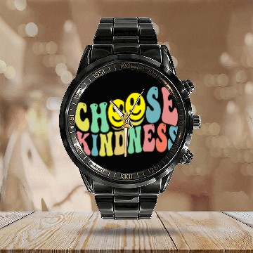 Discover Choose Kindness - Rainbow Love Tolerance Gay LGBT Calendar Steel Band Watch