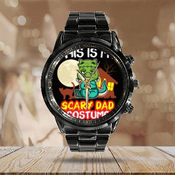 Discover This Is My Scary Dad Costume Funny Halloween Calendar Steel Band Watch