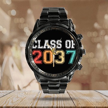 Discover Class Of 2037 Graduation Retro Vintage Calendar Steel Band Watch