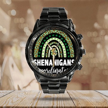 Discover Shenanigans Coordinator Matching Teacher Rainbow Calendar Steel Band Watch