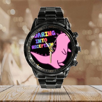 Discover Roaring Into Reception Cute Dinosaur Back To Calendar Steel Band Watch