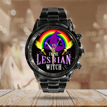 Discover I m The Lesbian Witch For Halloween New Calendar Steel Band Watch