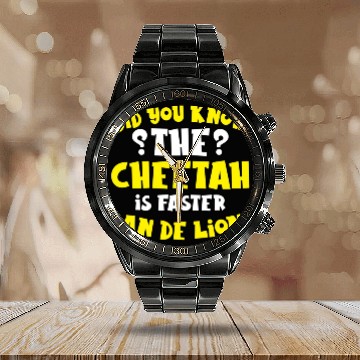 Discover Did You Know The Cheetah is Faster Dan De Lion Gif Calendar Steel Band Watch