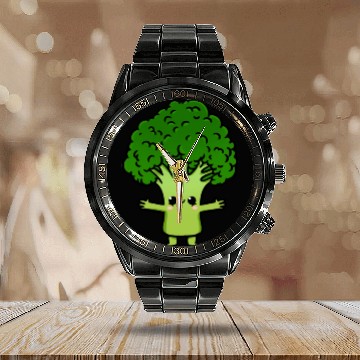 Discover Kawaii Broccoli For Broccoli Lover Calendar Steel Band Watch