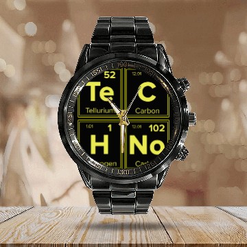 Discover Techno Periodic Table for Techno Lover Calendar Steel Band Watch